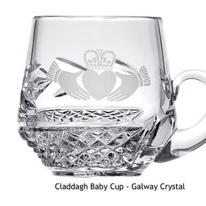 Galway Crystal Claddagh Baby Cup | 24% Lead Crystal | $110 Retail